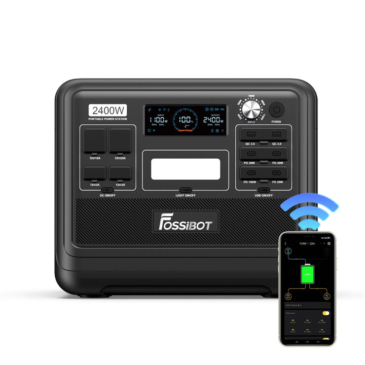 FOSSiBOT F2400 Zonne-energie Generator + Draagbaar Zonnepaneel