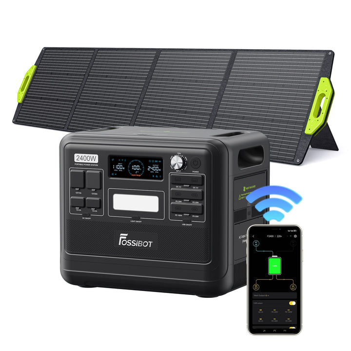 FOSSiBOT F2400 Zonne-energie Generator + Draagbaar Zonnepaneel
