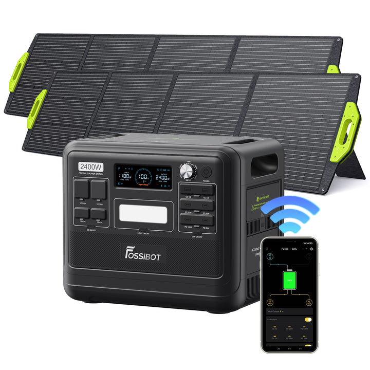 FOSSiBOT F2400 Zonne-energie Generator + Draagbaar Zonnepaneel