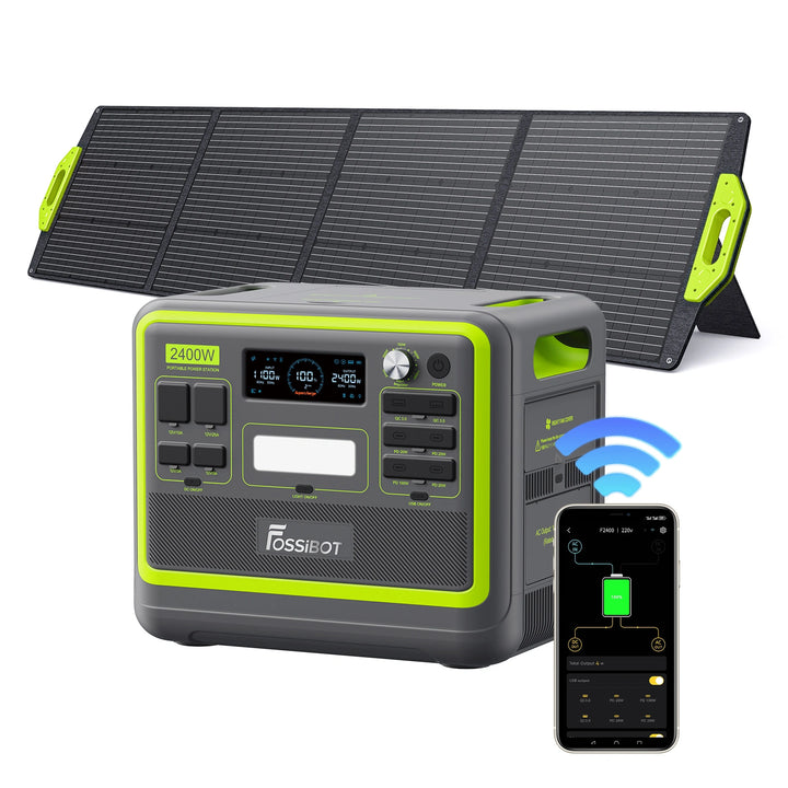 FOSSiBOT F2400 Zonne-energie Generator + Draagbaar Zonnepaneel