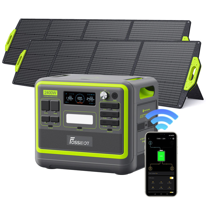 FOSSiBOT F2400 Zonne-energie Generator + Draagbaar Zonnepaneel