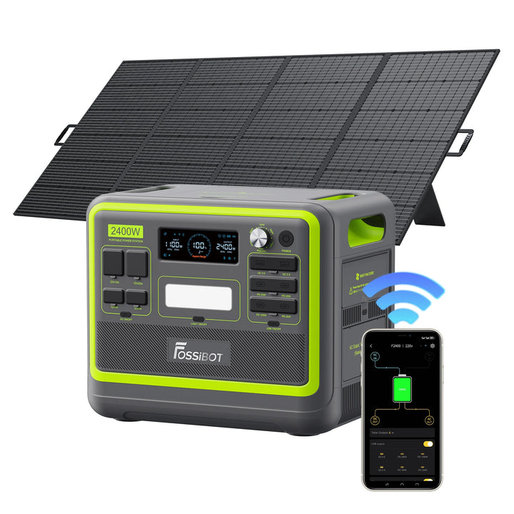 FOSSiBOT F2400 Zonne-energie Generator + Draagbaar Zonnepaneel